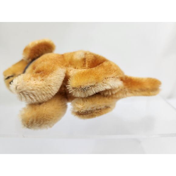 1950 Steiff Germany Gold Blonde Mini 3"x 5.5" Dachshund Dog Mohair Blue Collar - Picture 6 of 7